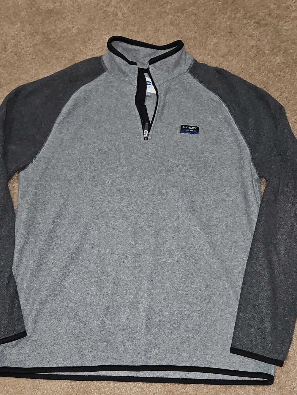 Old Navy Men's Two-Tone Gray Quarter-Zip Pullover